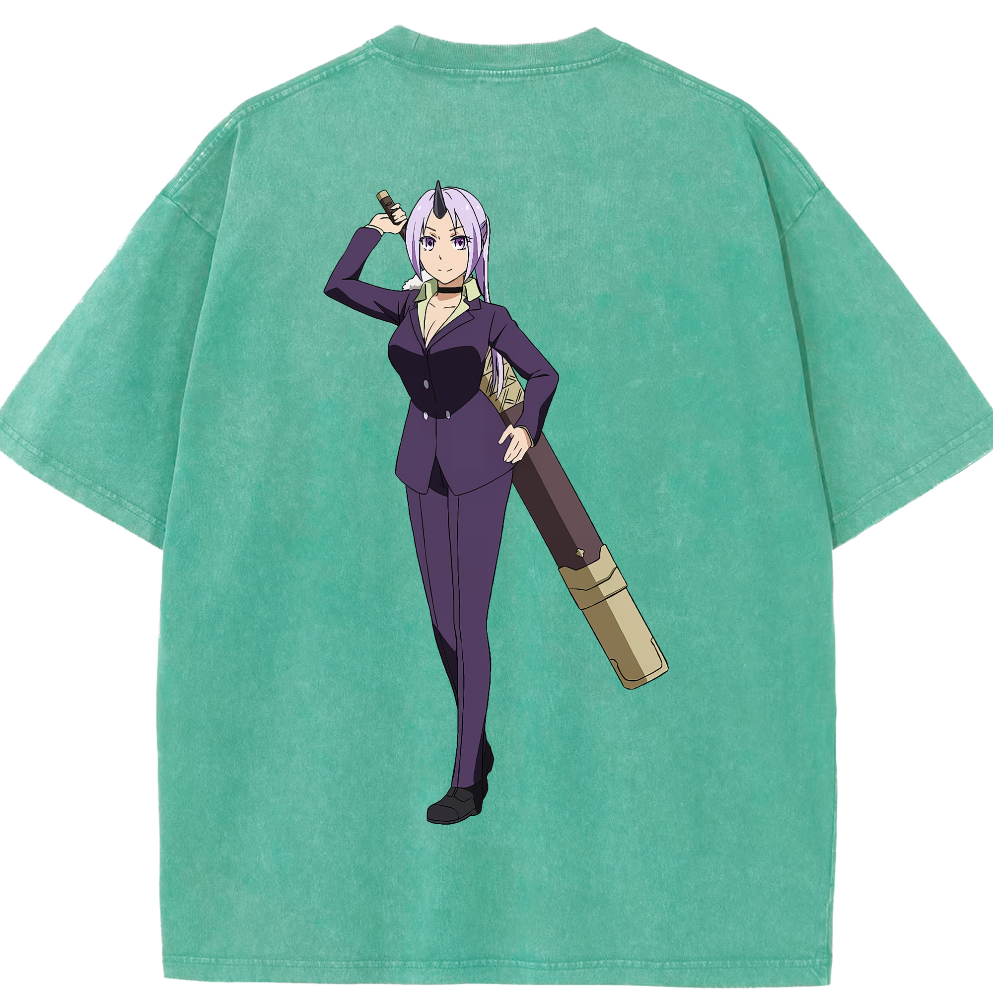 （画像用） 転スラ Regarding Reincarnated to Slime 綿100% ヴィンテージ風 半袖Tシャツ（背面プリント）